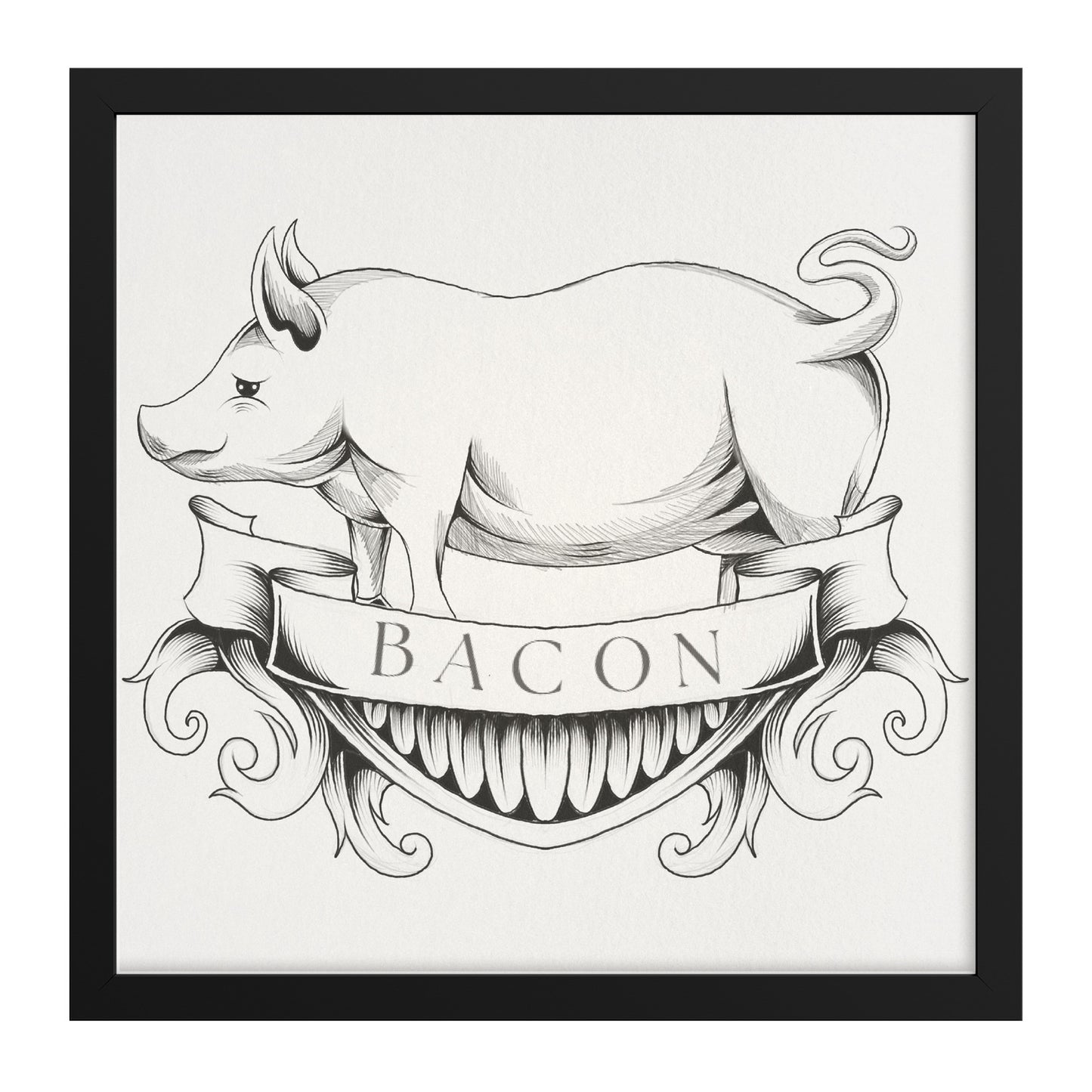 Bacon framed canvas