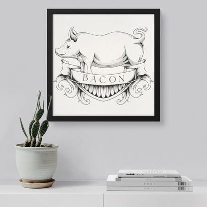 Bacon framed canvas