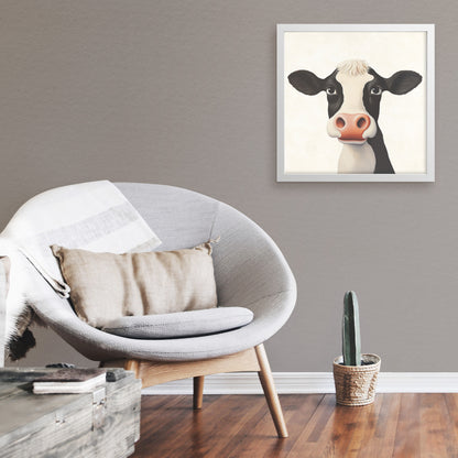 Moo framed canvas