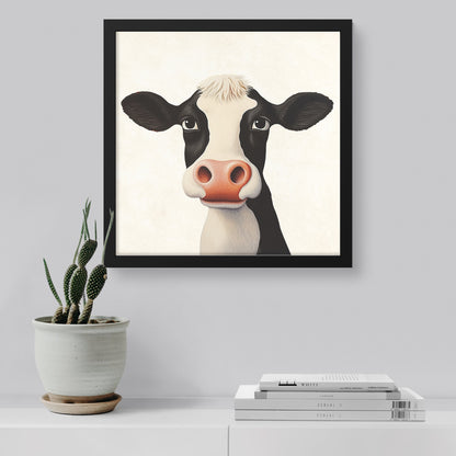 Moo framed canvas