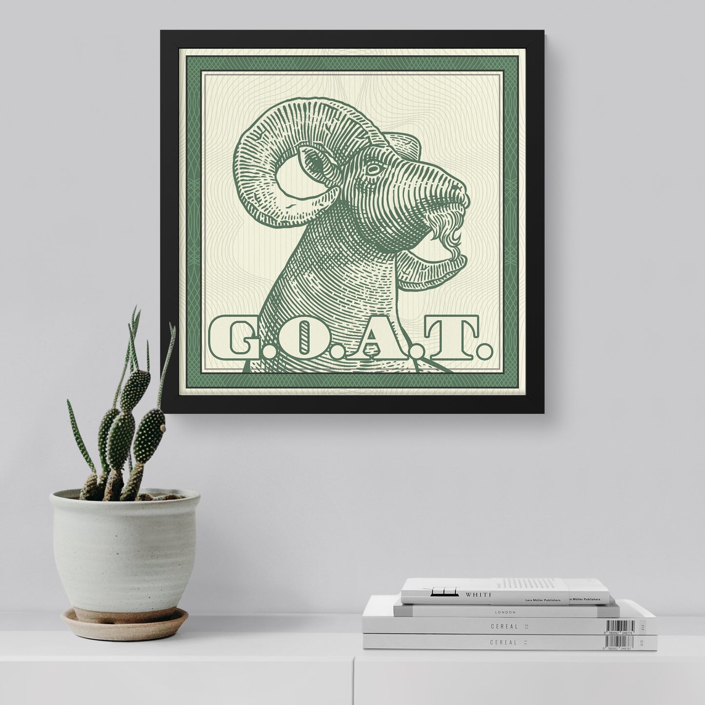 G.O.A.T. framed canvas