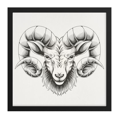 Sheep hand sketch framed canvas