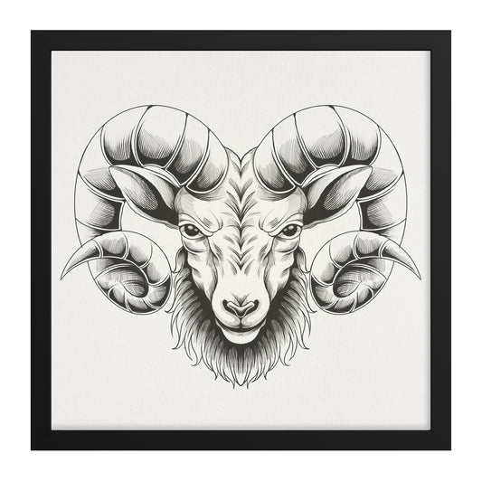 Sheep hand sketch framed canvas