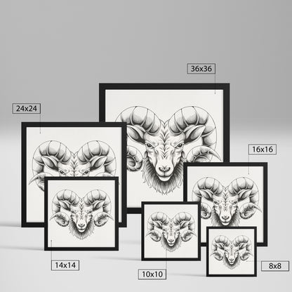 Sheep hand sketch framed canvas